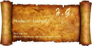 Hudecz Gergő névjegykártya