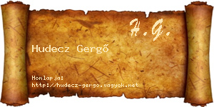 Hudecz Gergő névjegykártya